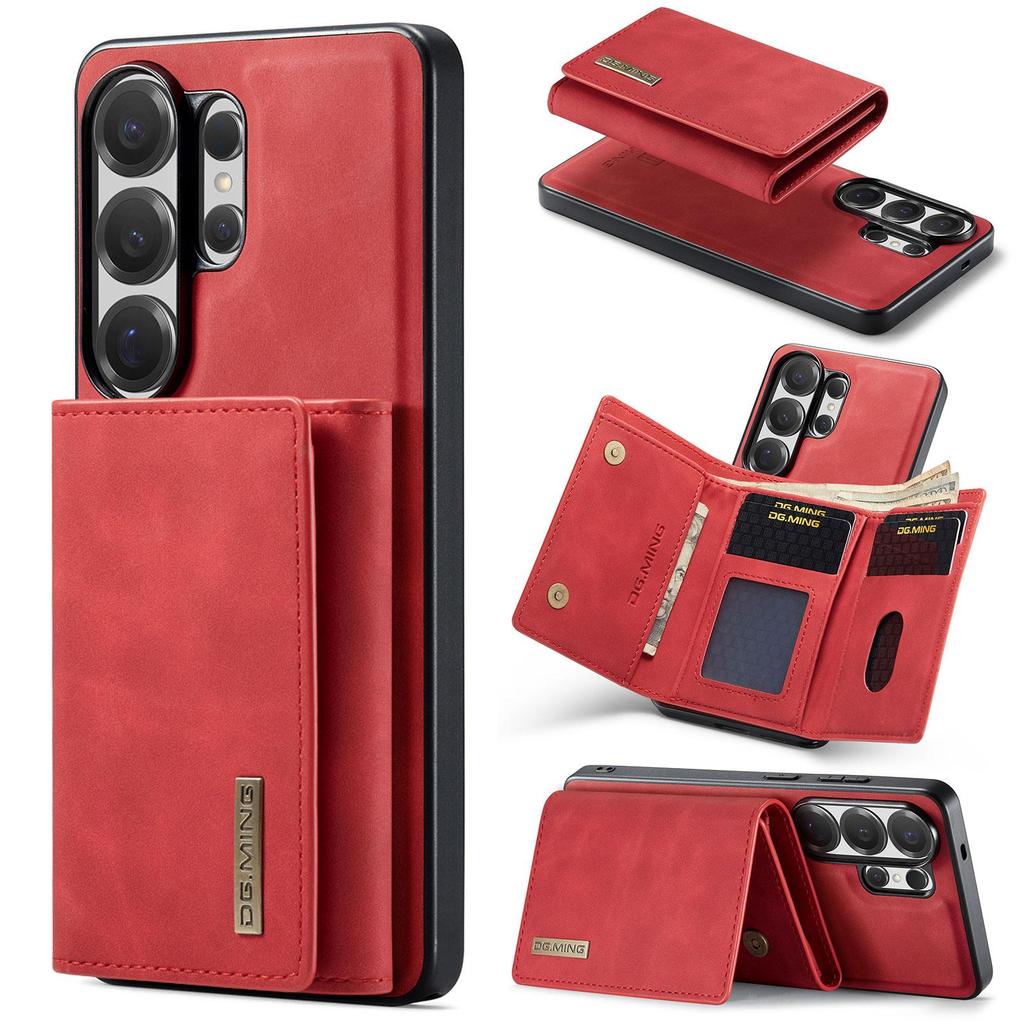 DG.MING-M1 Luxury 2-in-1 Removable Magnetic Flip Premium PU Leather Case Wallet Card Holder Back Cover For Cell Phones