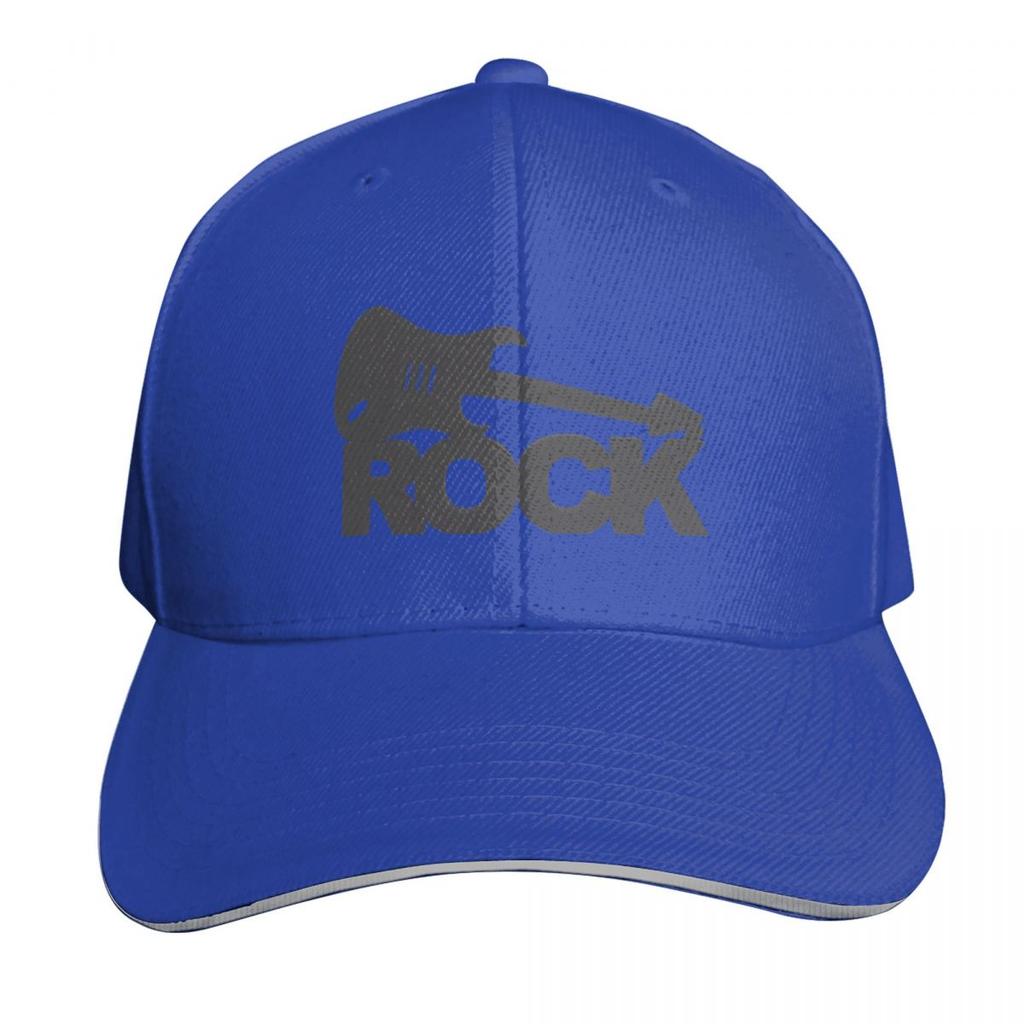 Logo Rockowe z Gitarą Czapka Modna Codzienna Czapki Baseballowe Regulowany Kapelusz Hip Hop Lato Unisex Czapki Baseballowe