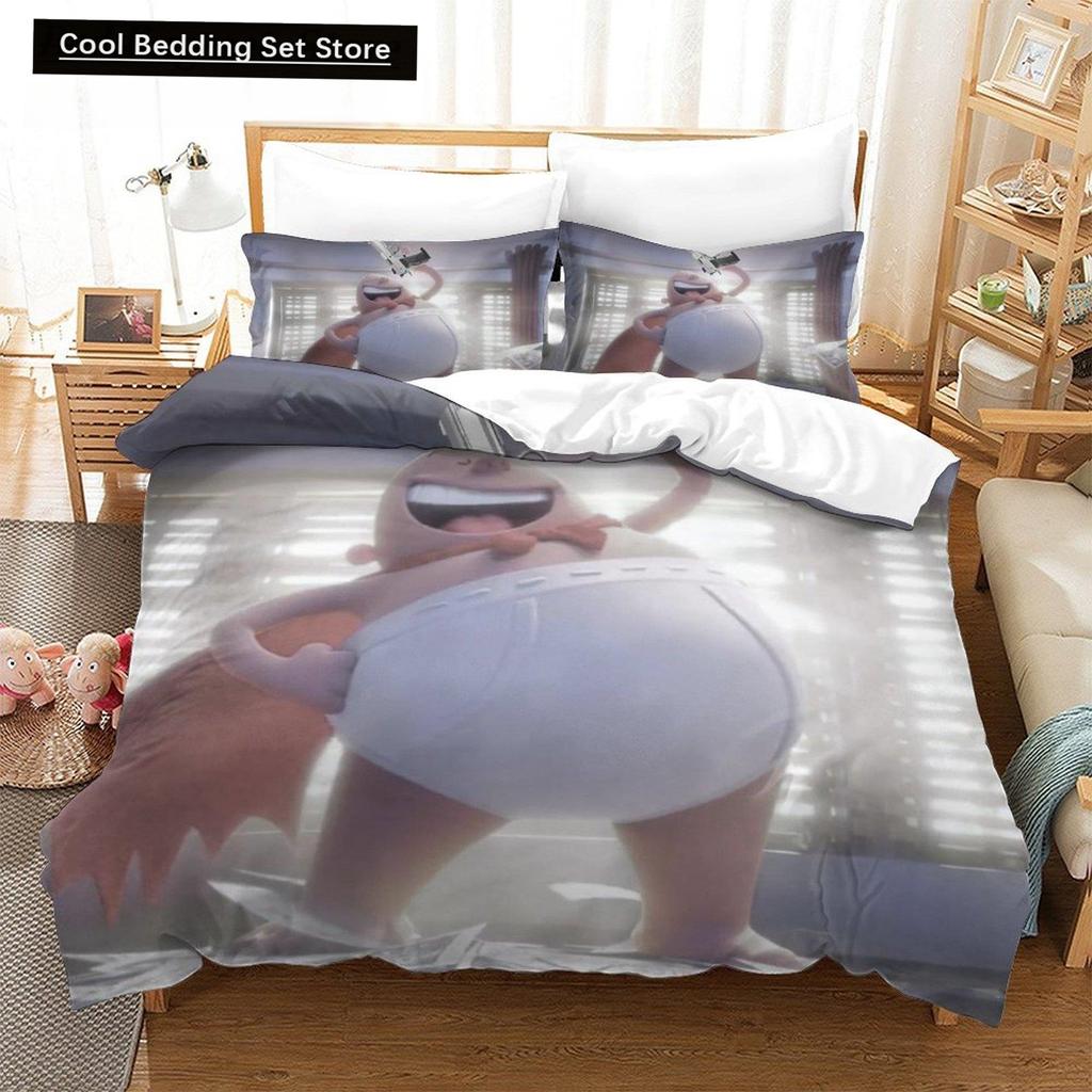 Módní kreslený Kawaii Kapitán Kalhotky Ložní souprava Jednolůžko Dvojlůžko Plná Queen King Size Ložní souprava Ložní souprava pro dospělé Dětská ložnice Sady povlečení na přikrývku