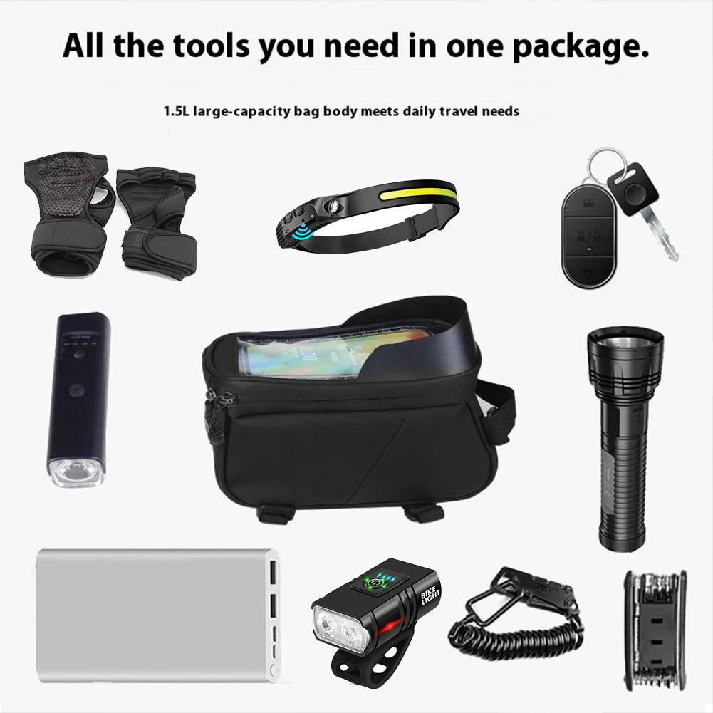 Bicycle Bag Waterproof Touch Screen Cycling Pouch Bike Top Frame Tube Bag MTB Road Bike Phone Holder Bags Bicycle Accessories