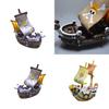 Beautiful Resin Pirate Ship Aquarium Ornament Gift Non-toxic Durable 6''*2''*5''