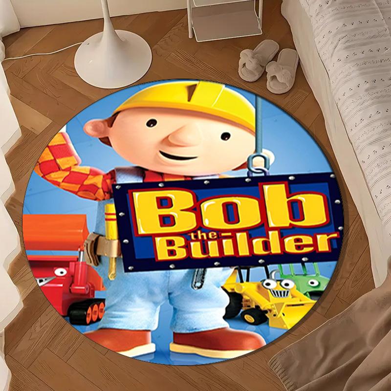 The Builder's Adventure Round Rug for Livingroom,Bedroom, Palyroom, Chair Rug, Area rug, Circle Carpet, Large Size Decor Fan Christmas gift