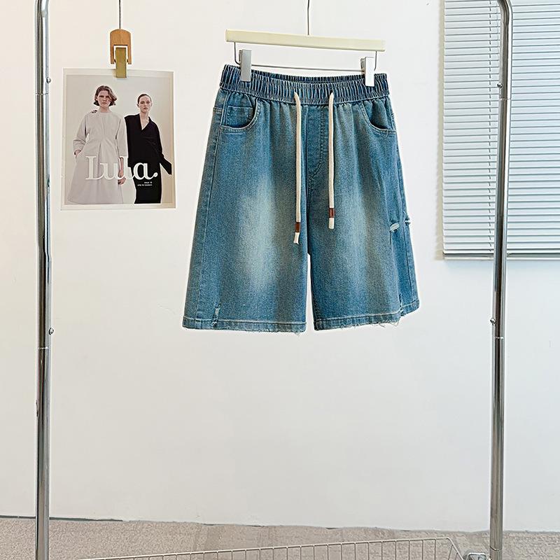 

Plus Size 300 Jin Denim Casual Shorts, Summer 2025 Collection - Versatile 5-Point Length for Women 4XL (140-160 lbs recommended)