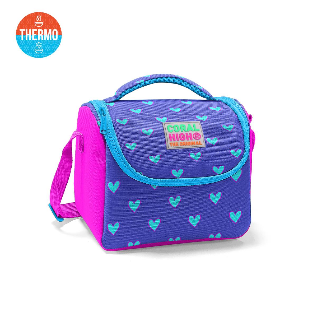 

Термобокс Coral High Kids Lavender Pink Heart Patterned Thermo Lunch Box 11706