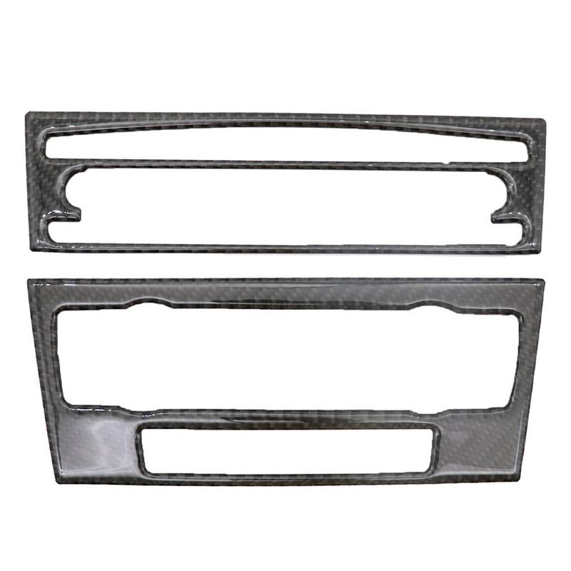 För BMW 3-serien E90 E92 E93 2005-2012 Bil Kolfiberlook Luftkonditionering CD Kontrollpanel Trim Klistermärke Dekal