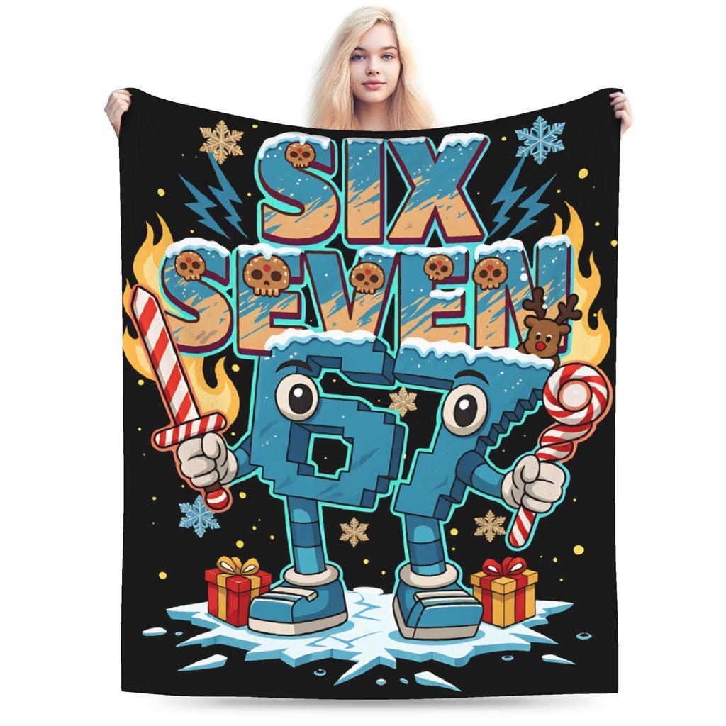 Kids Meme 67 Six Seven 6 7 Italian Brainrot Super Soft Blankets  Kids Plush Throw Blanket Print Flannel Bedspread Sofa Bed Cover