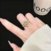 "Gilt Old Rhyme" Medieval Coffee Gold Hollow Lace Ring Shines Exquisite Light Luxury Fashion Temperament Index Finger Ring