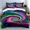 Colorful Spiral Galaxy Bedding Set Bedding Set (1 Duvet Cover, 2 Pillowcases, Duvet Not Included)