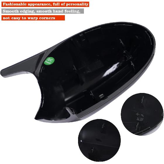 Door Side Mirror Covers Mirror Caps For Cars Rear View Cap For 3-Series E90 E92 E93 Sedan Pre-LCI 2005-2007 (Glossy Black)