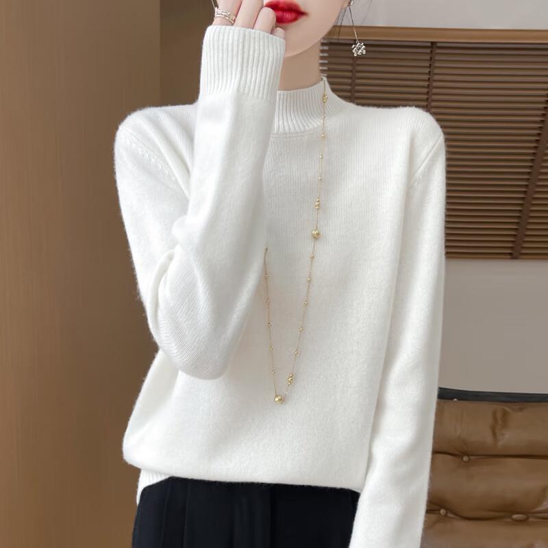 Mao Ren Damen Strickpullover mit halbohem Kragen