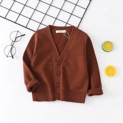 Baby Kids Cardigan Autumn New Casual Long Sleeve V-neck Knitted Sweater for Boys 2-9 Years Fashion Versatile Girls Tops Clothes