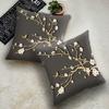 Square Chinese Landscape Painting Cushion Cover Vintage Plum Blossom Pillowcase