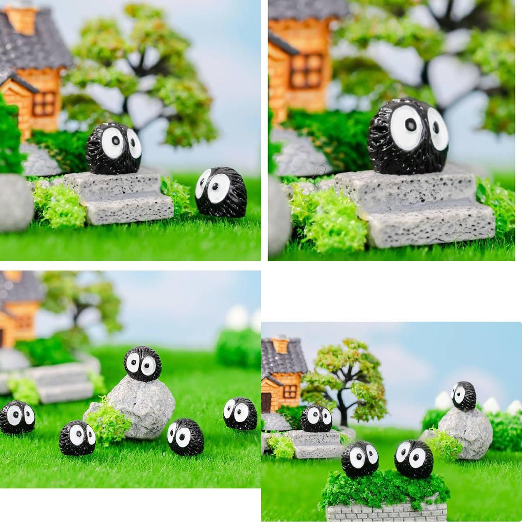Mini Black Coal Dust Elf Resin Succulent Landscape Decoration Cartoon Style Diy Wholesale