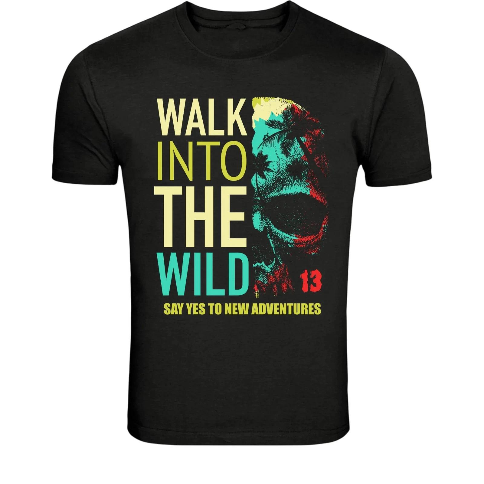Walk Into The Wild Adventure T-Shirt - Tropical Skull Explorer M