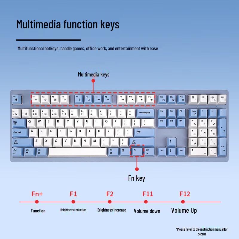 Double Shell M108 Cherry Silent Red Tri-Mode Mechanical Keyboard