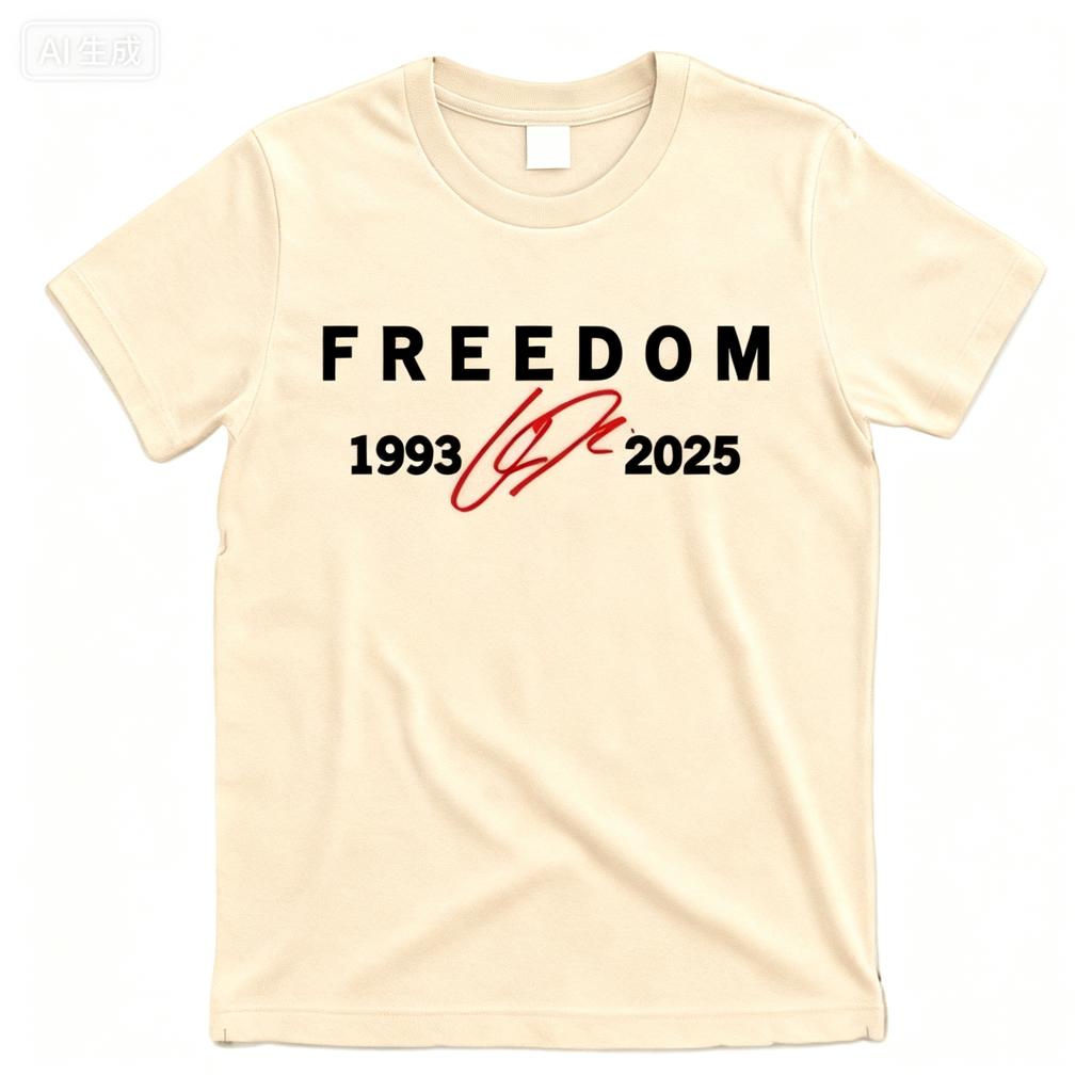 2025 Summer Freedom Red Signature 19932025 Charlie Kirk Tribute Faith Christian RIP Charlie Kirk 100cotton Printed Tshirt Men