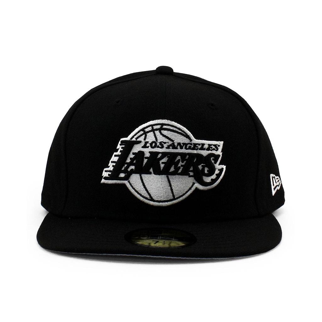 New Era Cap 59FIFTY Los Angeles Lakers NBA TEAM BASIC FITTED CAP LOS ANGELES LAKERS Black White Basketball LA Rui Hachimura LeBron James Hat 5950 Sz