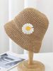 Summer UV Protection Holiday Beach Flower Design Straw Hat Women's Straw Crochet Bohemian Foldable Panama Sun Hat
