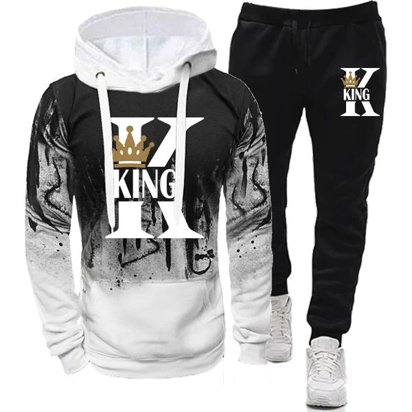 

Королівські толстовки та блузки Толстовка з бризками чорнила Костюм унісекс Спортивний жіночий комплект із двох предметів для жінок Одяг Спортивні костюми 3XL