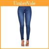 High-Waist-Stretch-Denim-Hose mit schmaler Passform für lässige Bürokleidung