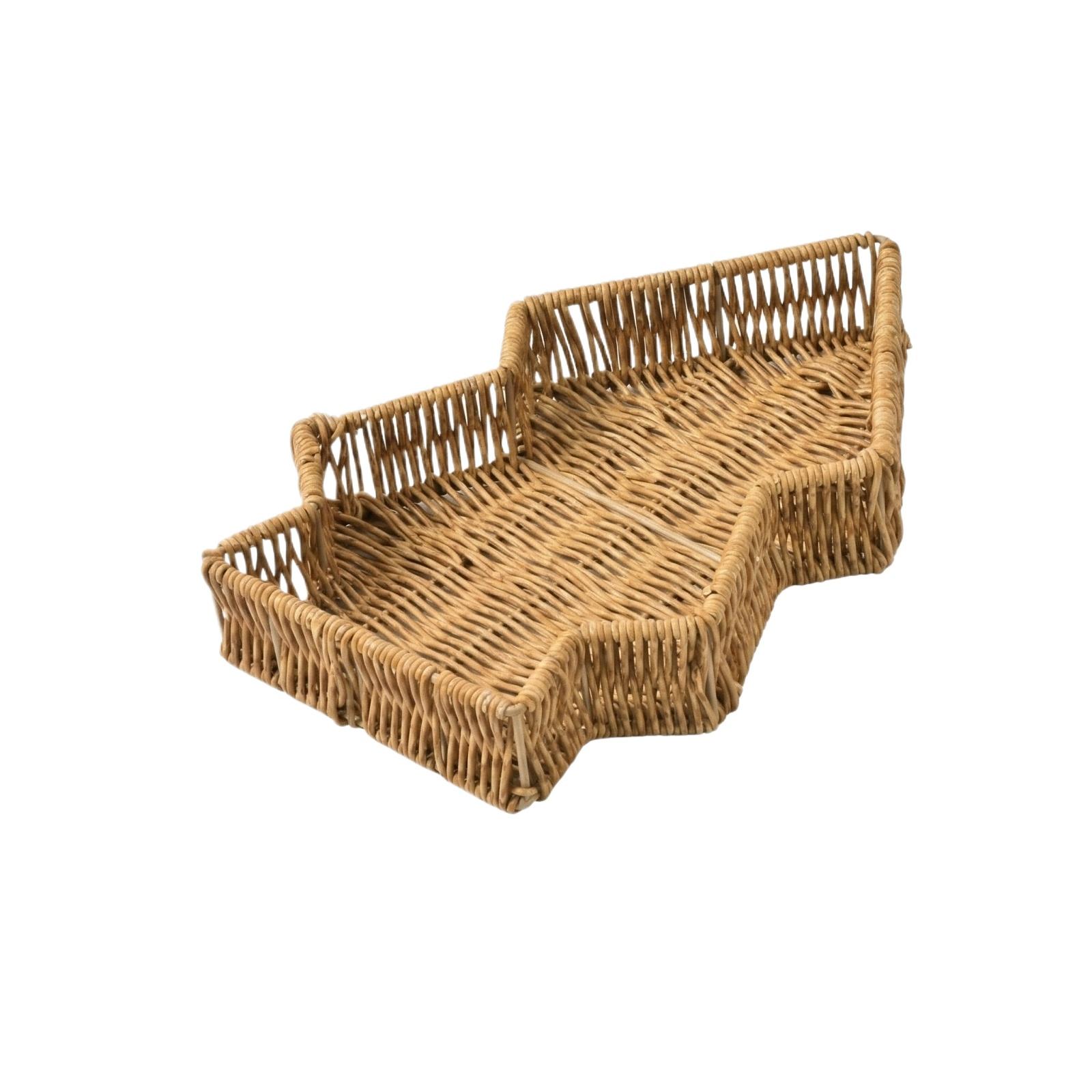 

Настенная корзина для хранения ручной работы, изготовленная из пластика, имитирующего ротанг, креативная декоративная корзина для хранения для внутренних стен. One Size