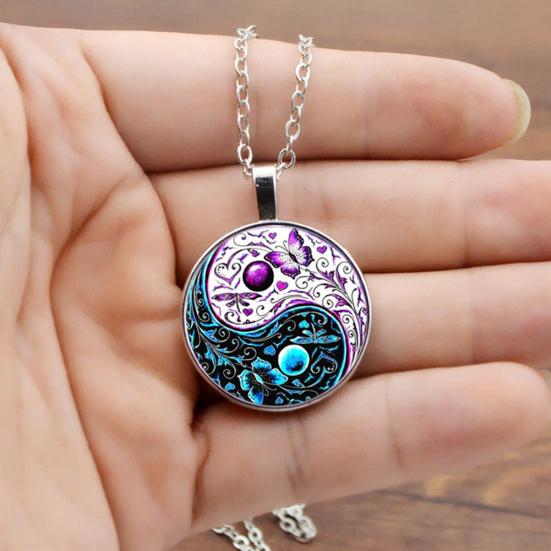 Vintage Women Round Pendant Chain Necklace Hook Earrings Bracelet Jewelry Set