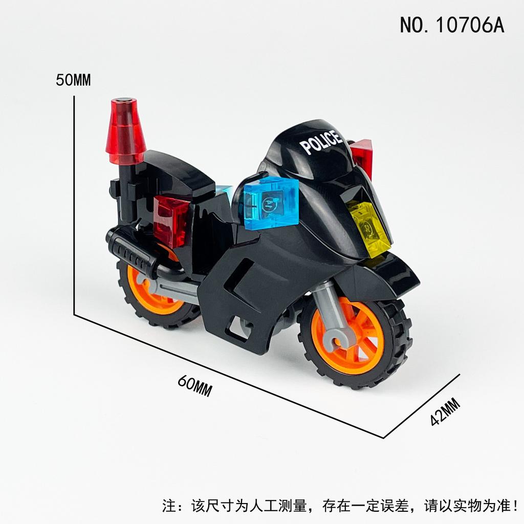 10706A-10706H 672608 Panther Patrol Motorcycle Harley Police Car Building Block Toy