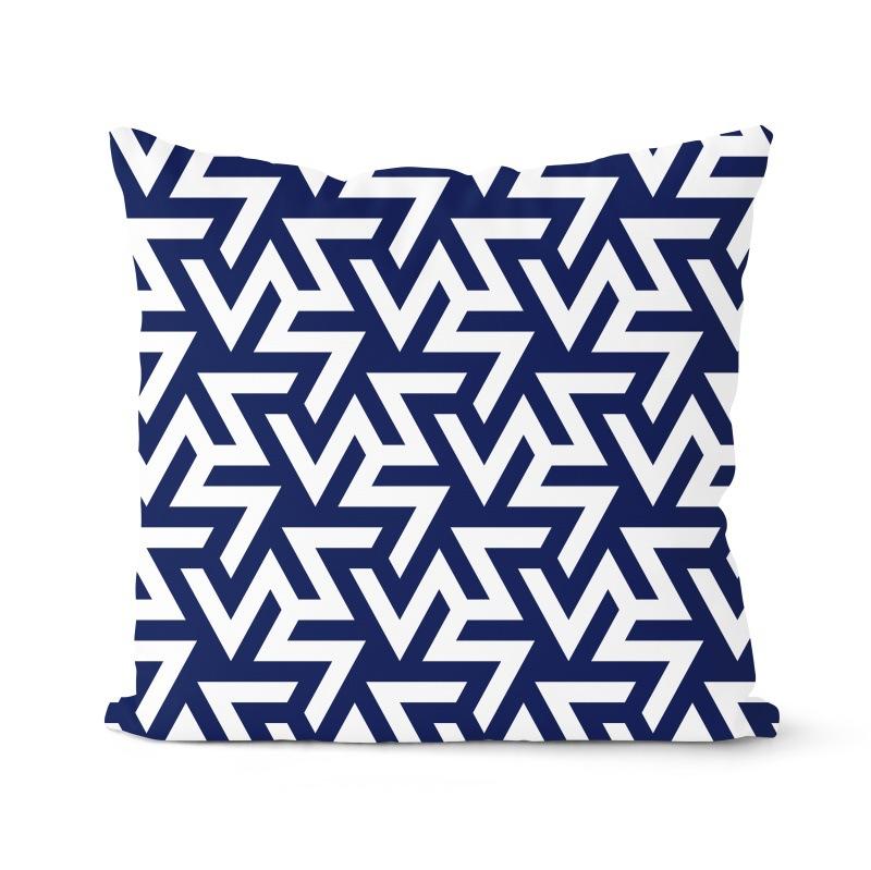 Navy Blue Cushion Geometric Pillowcase Decorative Pillow Home Decor Throw