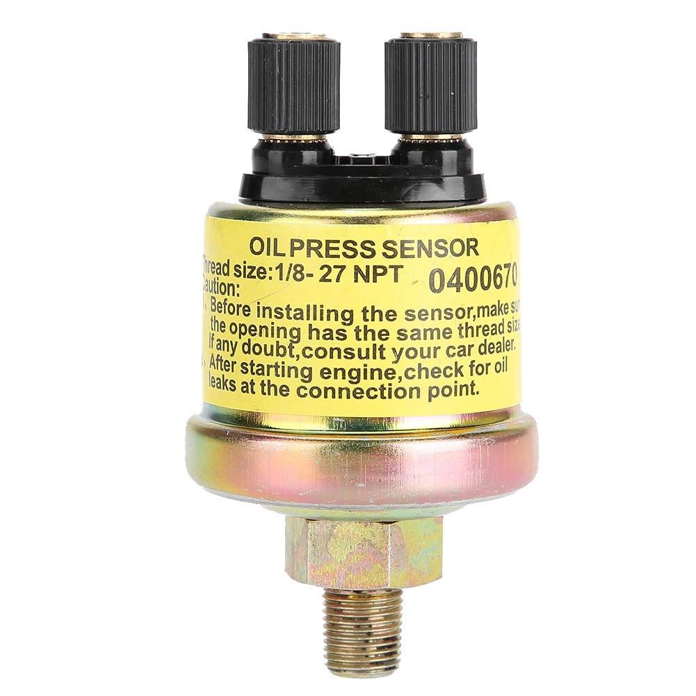 Oil Pressure Sensor, Universal 1/8 NPT Car Replacement Engine Oil Pressure Sensor for Aftermarket Gauge