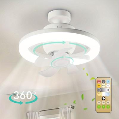 48W E27 Modern Oscillating Ceiling Fan with Light for Kitchen Bedroom Dining Remote-Controlled Easy Install & Energy-Efficient