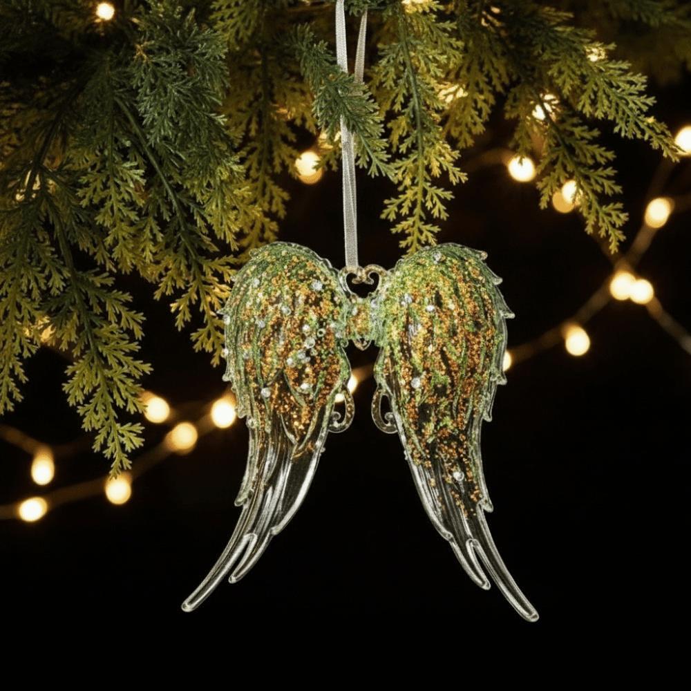 Glitter Dust Finish Christmas Snowflake Ornament Semi-Green Glitter Xmas Tree Ornament Holiday