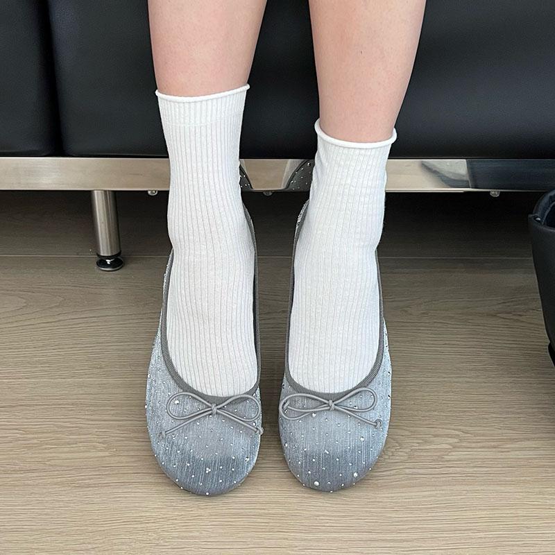 Fashion Fashion Bling Ladies Flats Slip On Shoes New 2025 Female Designer Butterfly-Knot Footwear Shallow Women Ballet Flats Dance Shoes
