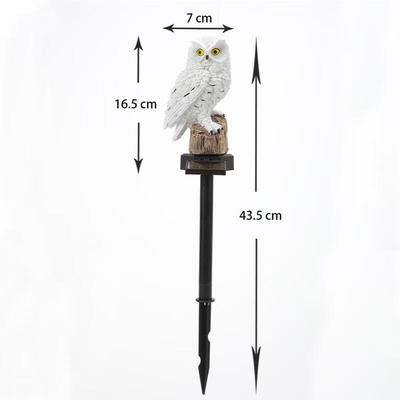 Outdoor Solar Resin White Cat Bird Lamp