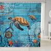 Sea Turtle Shower Curtain Ocean Theme Nautical Decor Marine Life Art Beach Bathroom Linen160X200