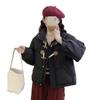 Corner buckle short down jacket new year, small sweet stand-up collar white duck down jacket