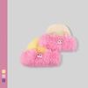 Cute and funny plush knitted hat children keep warm in winter new little monster horn ear protector hat shows small face