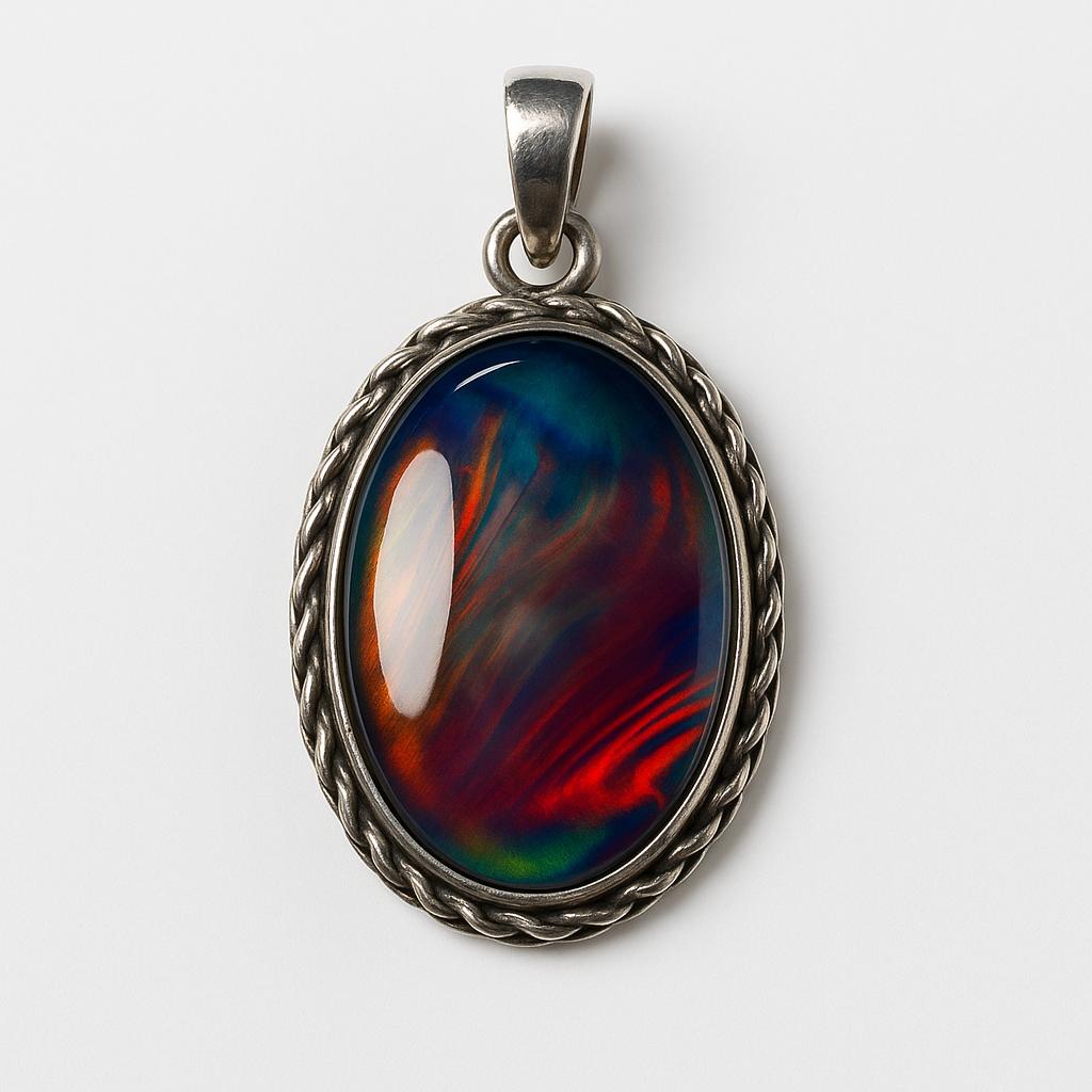 925 Sterling Silver Pendant 40 Ct Natural Multicolor Opal Jewelry