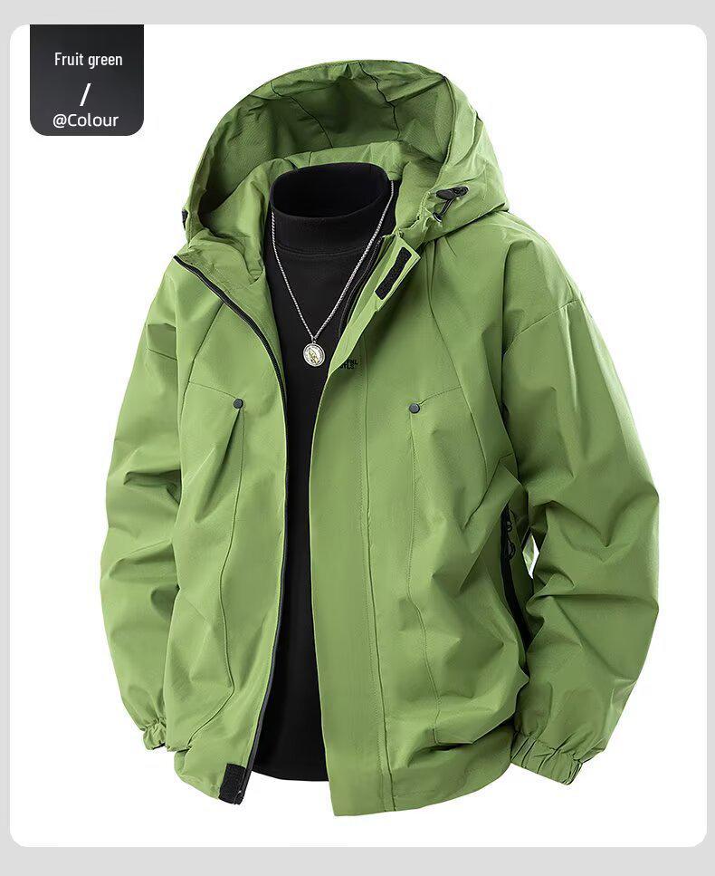 Men's Windproof Waterproof Stain-Resistant Mountaineering Jacket - Outdoor Spring/Autumn Casual Workwear for Climbing