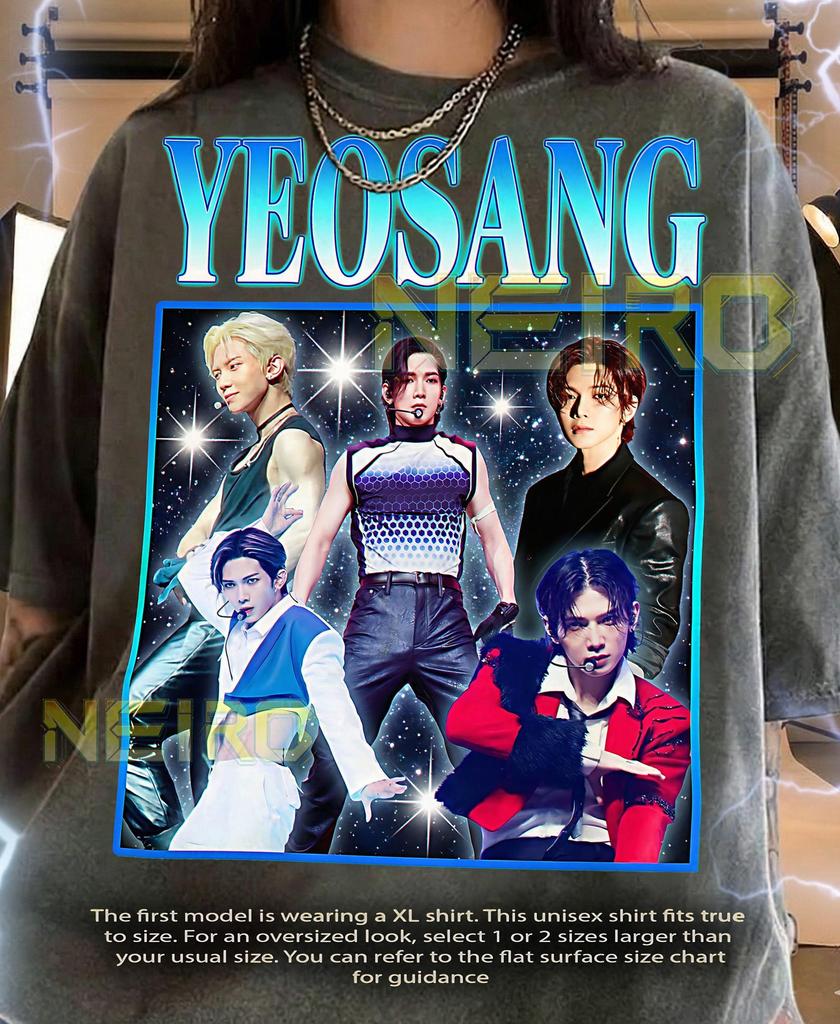 Yeosang 90s Vintage Retro Bootleg Shirt, K,Pop Visual Graphic Tee, Korean Boy Group Idol Fan Apparel