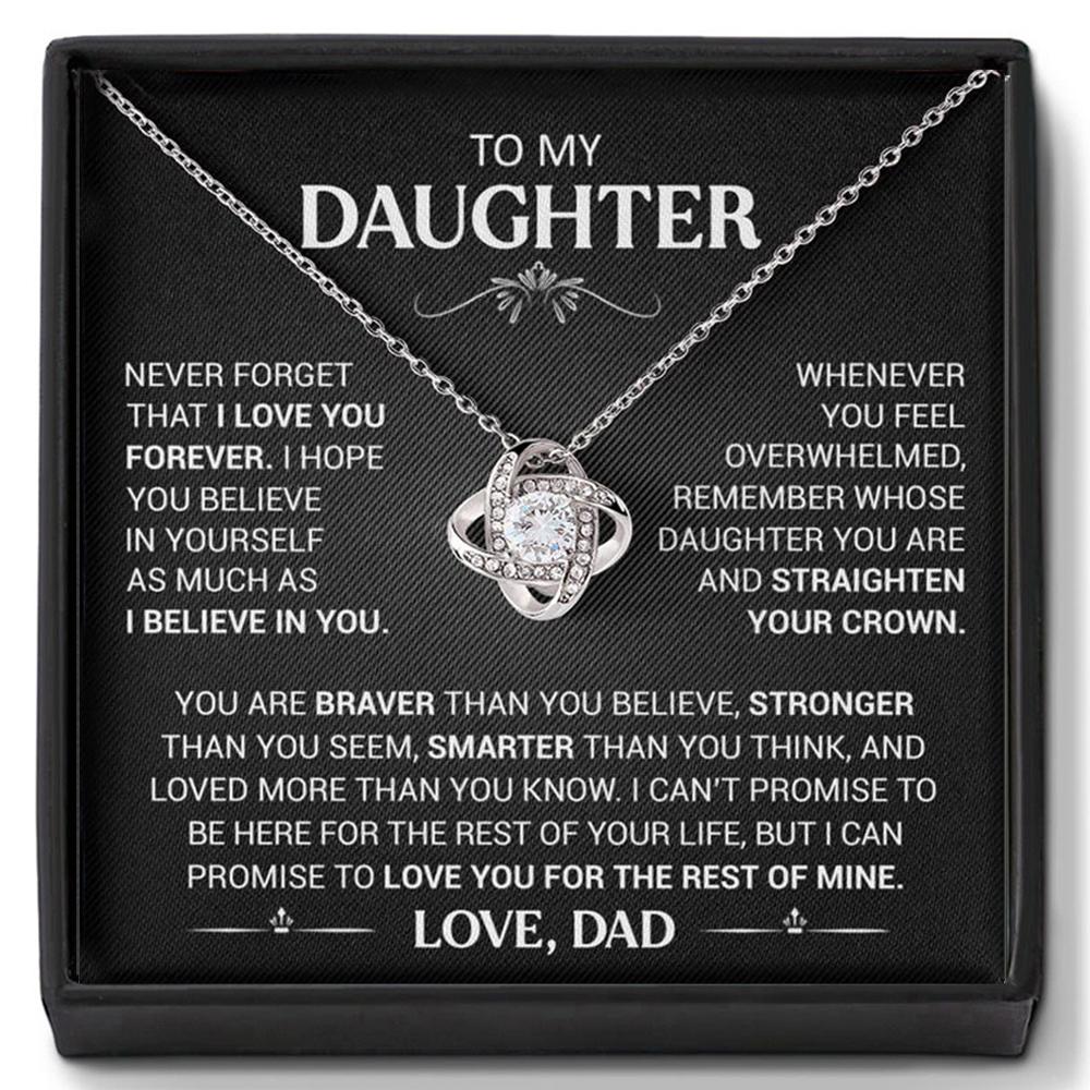 To My Daughter Necklace From Dad, Daughter Gifts From Dad ,Birthday Gifts for Daughter from Dad With Inspirational Message Card