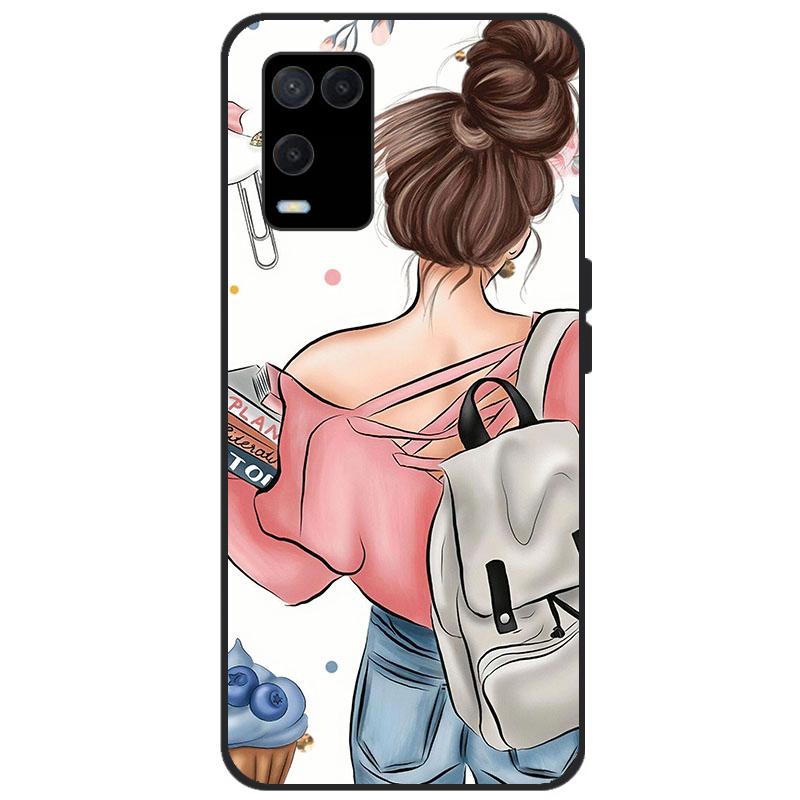 For OPPO A54 Case Back Phone Cover For OPPO A54 5G 4G Case CPH2239 CPH2195 OPPOA54 A 54 Bumper Silicon Soft Coque black tpu case