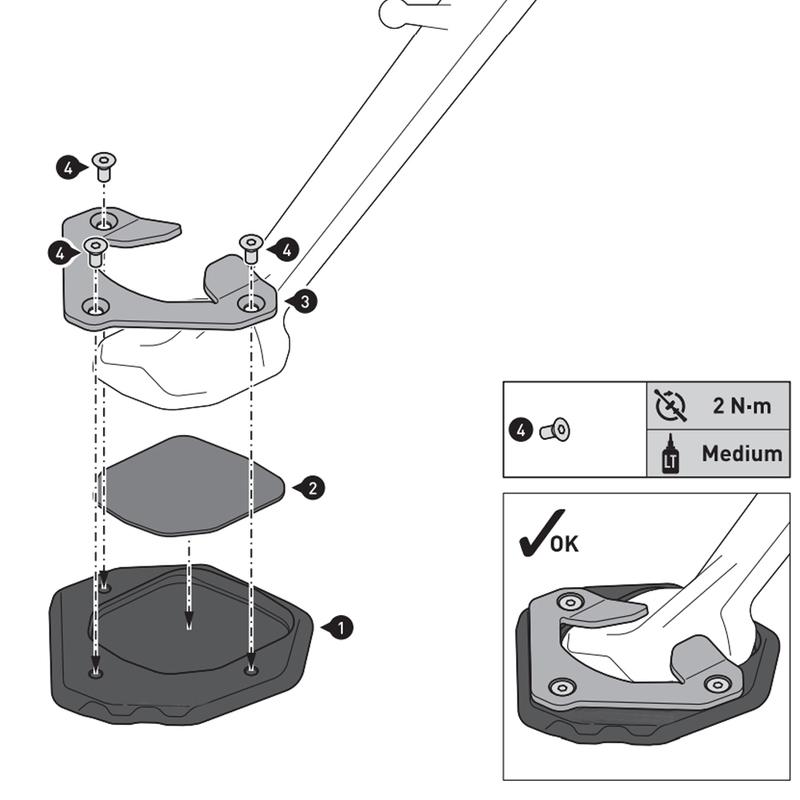 Motorcycle Kickstand Foot Side Stand Extension Pad Support Plate Side Stand Enlarge For Yamaha Tenere 700 Tenere700 2019 2020