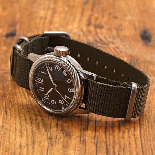 Used [New] M.R.M.W. Montre Roroi Military Watch Type A-17 NATO Strap Black Dial Watch Montre Roroi TYPE A-11 12H BLACK NATO Reprint of Classic