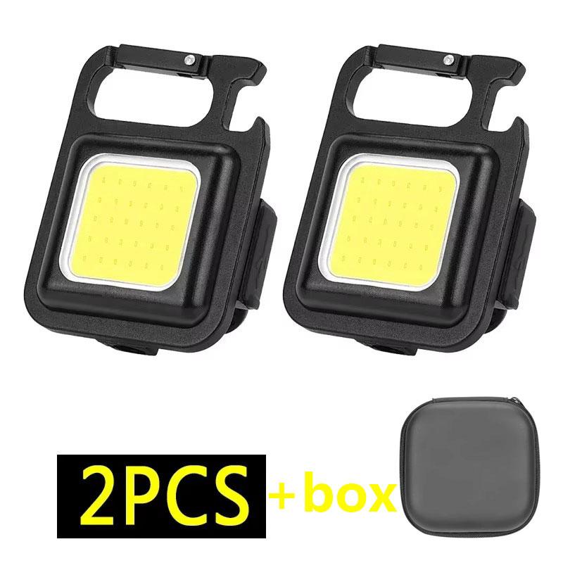 1PC/2PCS/4PCS Portable Mini LED Keychain Flashlight with Magnetic Bottle Opener Work Light Rechargeable Outdoor Camping Lamps