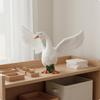 Realistic Goose Model HandPainted White Figurine for Kids, Farm Playset, School Project, Cake