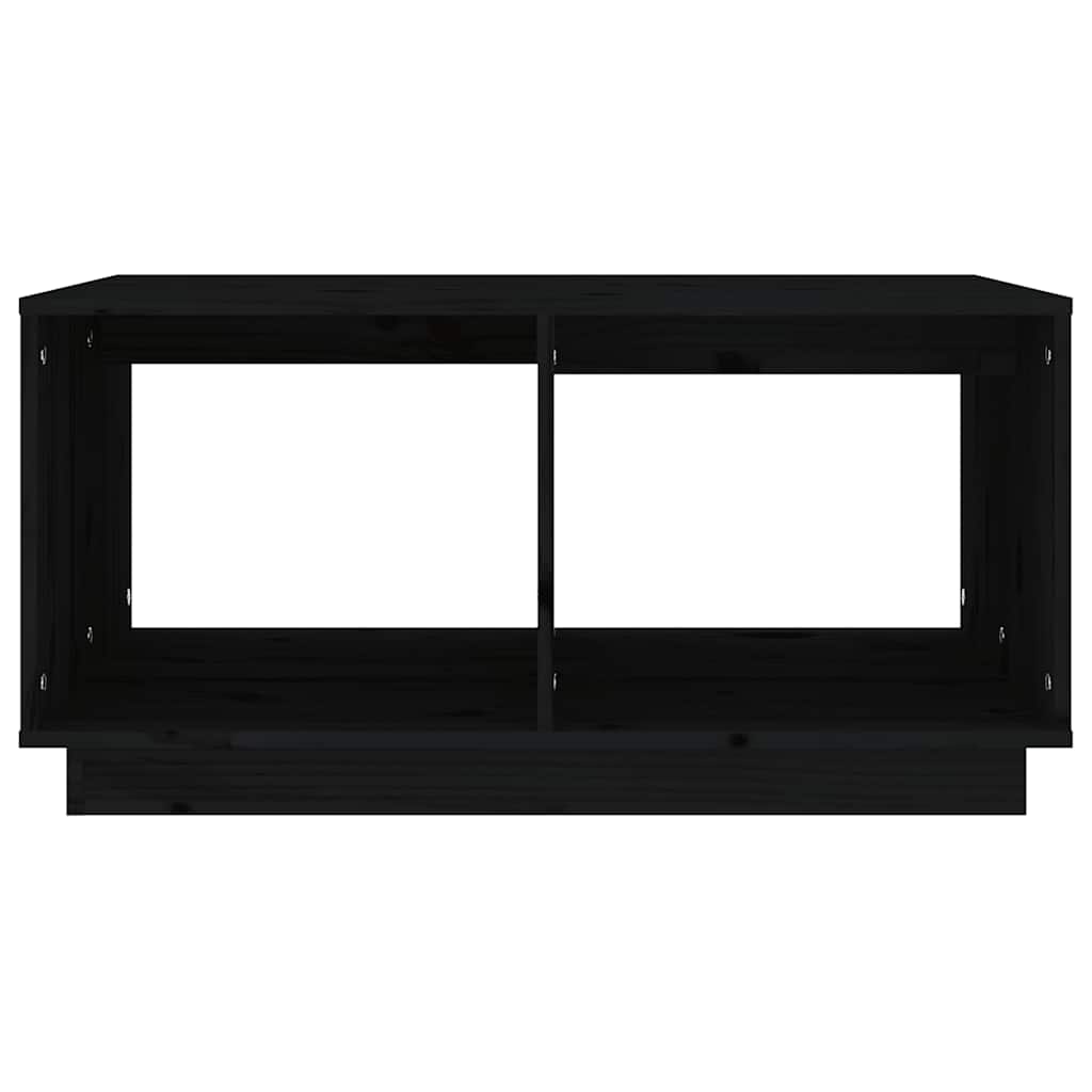 Vidaxl Stolik Kawowy, Czarny, 80X50X40 Cm, Lite Drewno Sosnowe