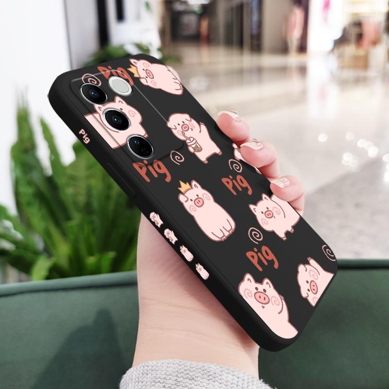 

Milk Tea Pig Phone Case For VIVO V30 V29 V29E V27 V27E V25 V25E V23 V23E V21 V20 Y20 Y12 Y21 Y22 Y50 Y35 Y76 Y36 Pro 4G 5G V29E чорний