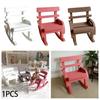 Dollhouse Furniture Mini Rocking Chair Handpainted Vintage Wooden Chairs for Micro