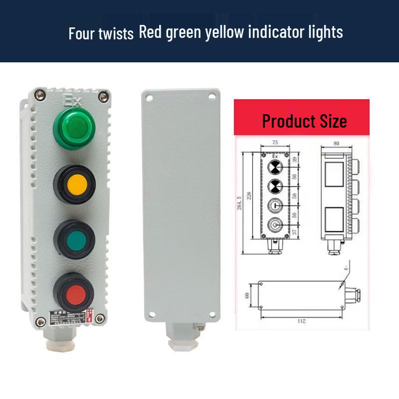 LA53 Explosion-Proof Emergency Stop & Self-Locking Control Switch Box (1H/2H/3H)