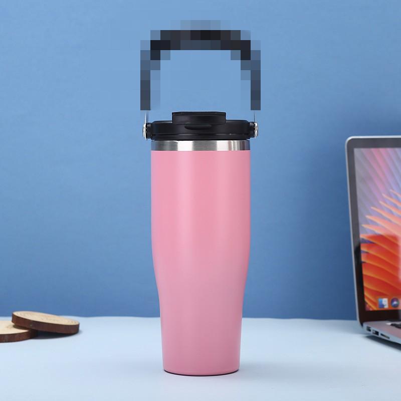 30oz Vacuum Insulated Stainless Steel Travel Mug With Handle Car Outdoor Office Use